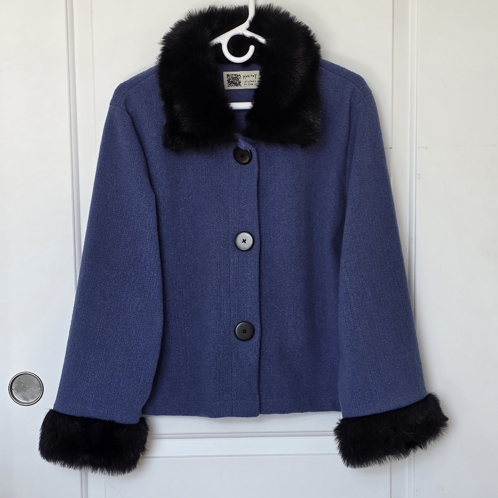 Habitat Clothes To Live In Chenille Jacket Blue Size L/XL